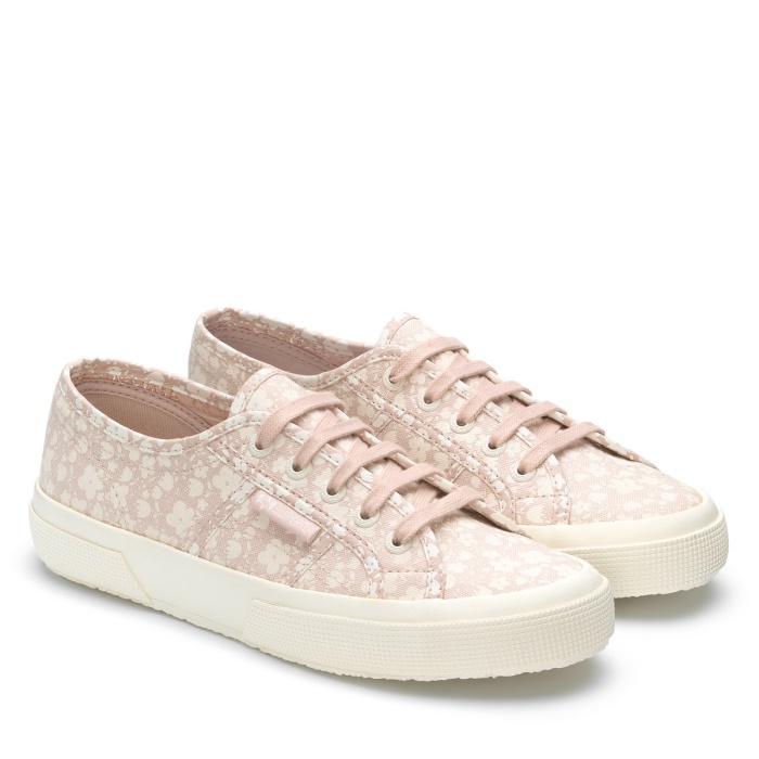 Superga 2750 Flower Print White Avorio-Pink Skin