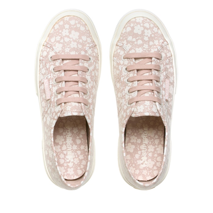 Superga 2750 Flower Print White Avorio-Pink Skin
