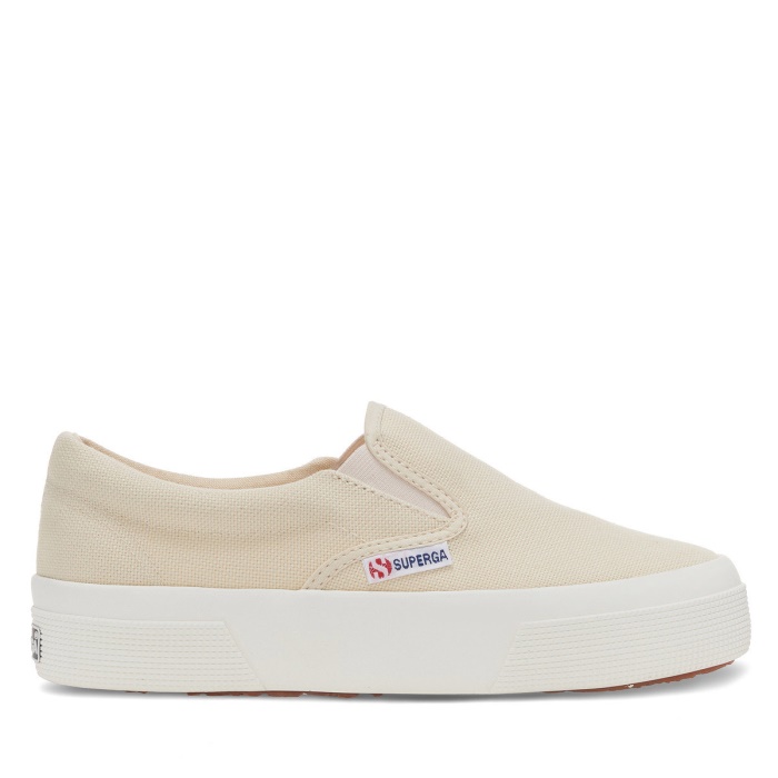 Superga 2740 Platform Slip On Beige Lt Eggshell-F Avorio