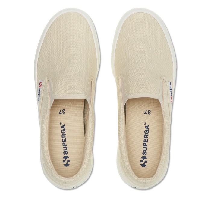 Superga 2740 Platform Slip On Beige Lt Eggshell-F Avorio