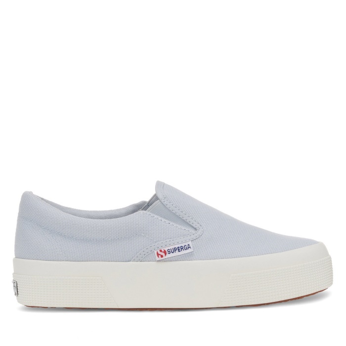 Superga 2740 Platform Slip On Grey Lilla-F Avorio