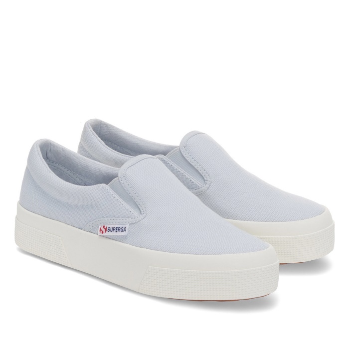 Superga 2740 Platform Slip On Grey Lilla-F Avorio