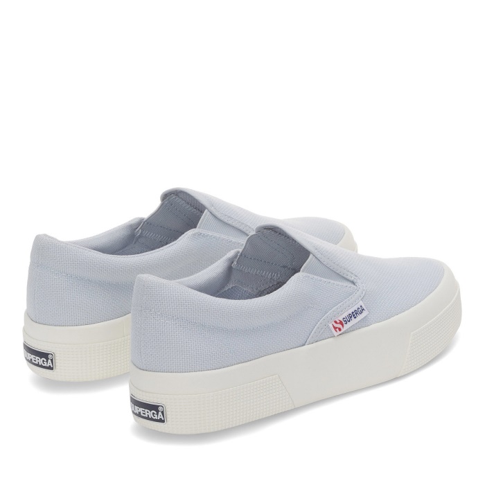 Superga 2740 Platform Slip On Grey Lilla-F Avorio