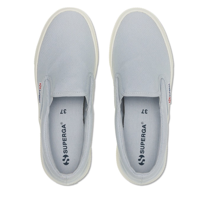Superga 2740 Platform Slip On Grey Lilla-F Avorio