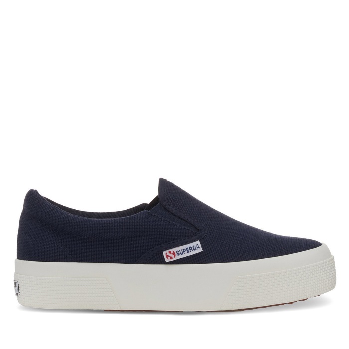 Superga 2740 Platform Slip On Navy-F Avorio
