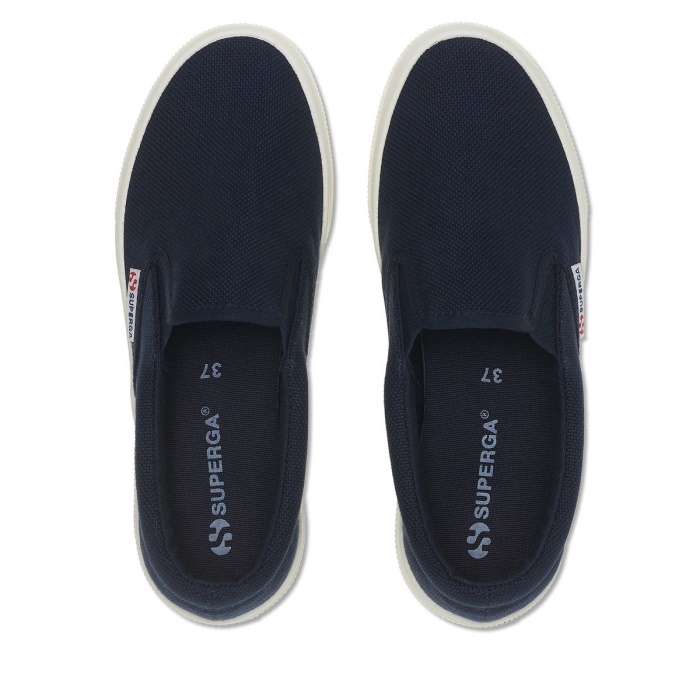 Superga 2740 Platform Slip On Navy-F Avorio