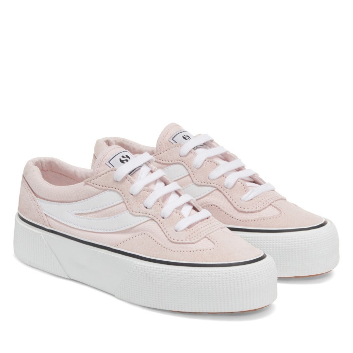 Superga 3041 Revolley Colourblock Platform Pink Ish-White