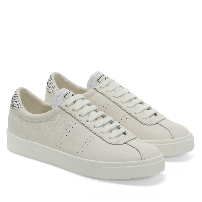 Superga 2843 Club S Micro Faux Snake White Avorio Black Snake
