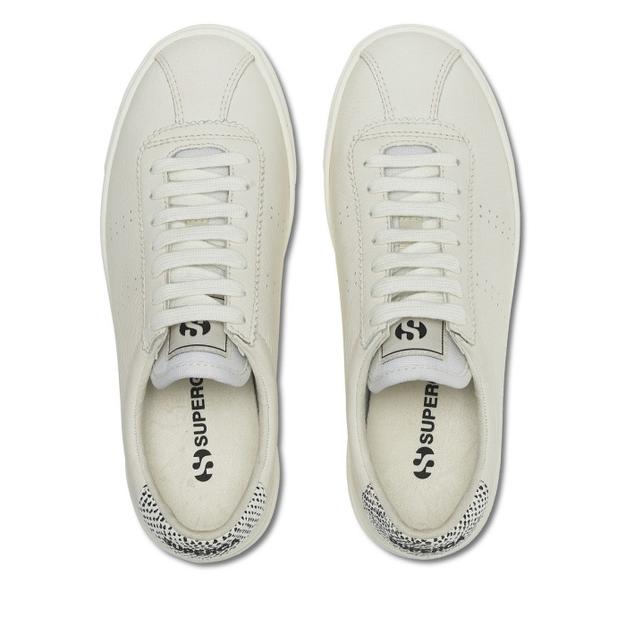 Superga 2843 Club S Micro Faux Snake White Avorio Black Snake