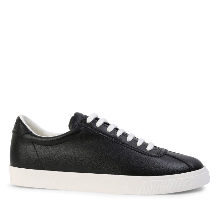 Superga 2843 Club S Vegan Leather Black-White Avorio
