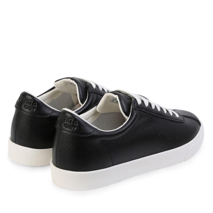 Superga 2843 Club S Vegan Leather Black-White Avorio
