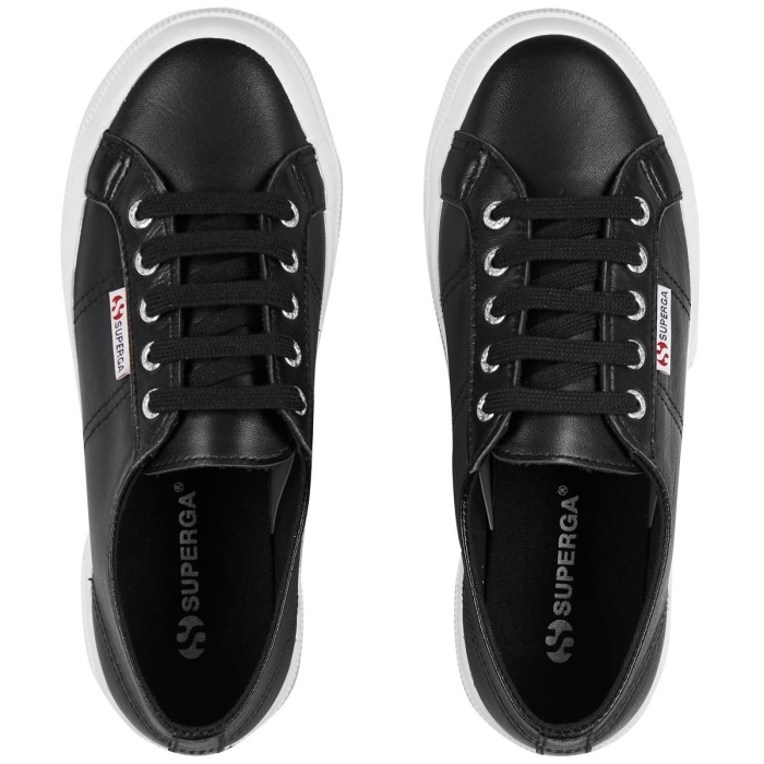 Superga 2750 Nappa Lea Black-White