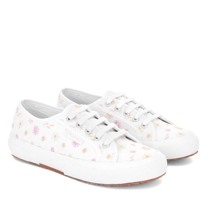 Superga 2750 Flowers Embroidery White-Multicolour Flowers
