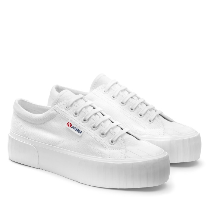 Superga 2631 Stripe Platform White-White Avorio