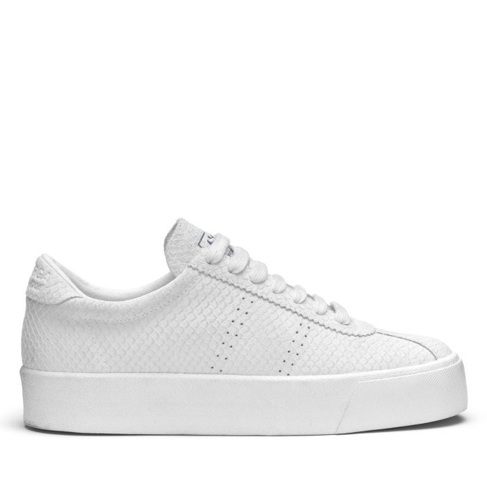 Superga 2854 Club 3 Snake Suede Total White-White
