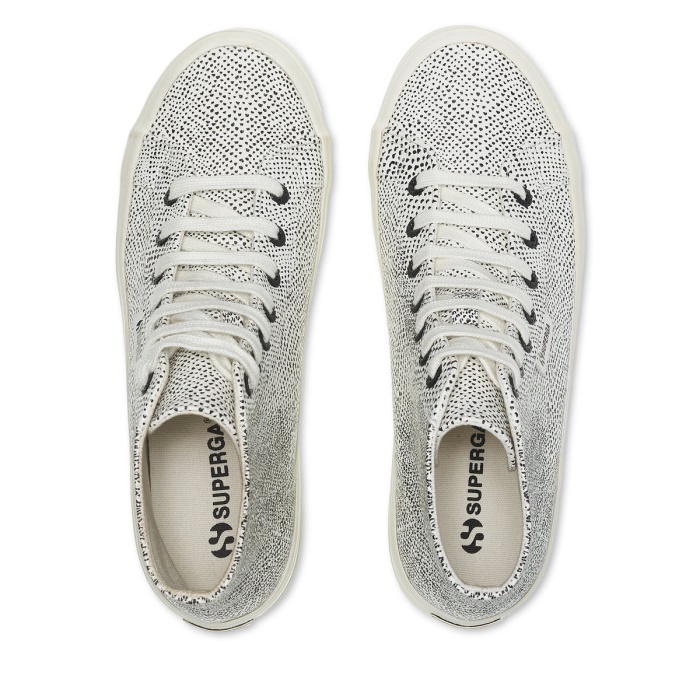 Superga 2341 Alpina Micro Faux Snake White Avorio Black Snake