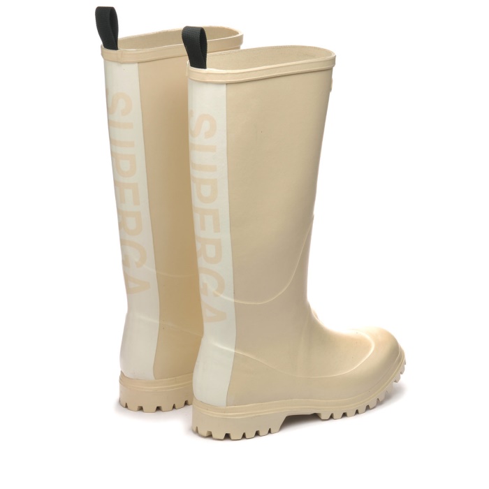 Superga 799 Rubber Boots Lettering Beige Lt-Beige Lt