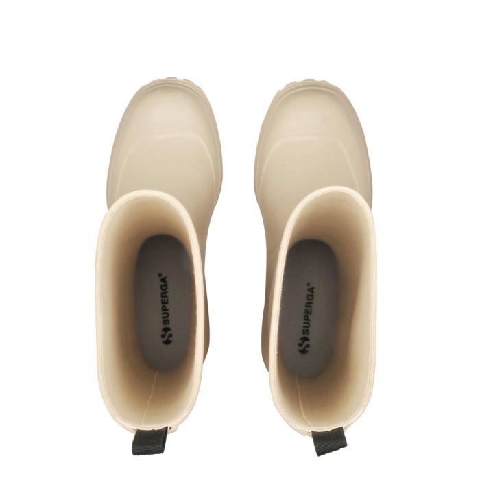 Superga 799 Rubber Boots Lettering Beige Lt-Beige Lt