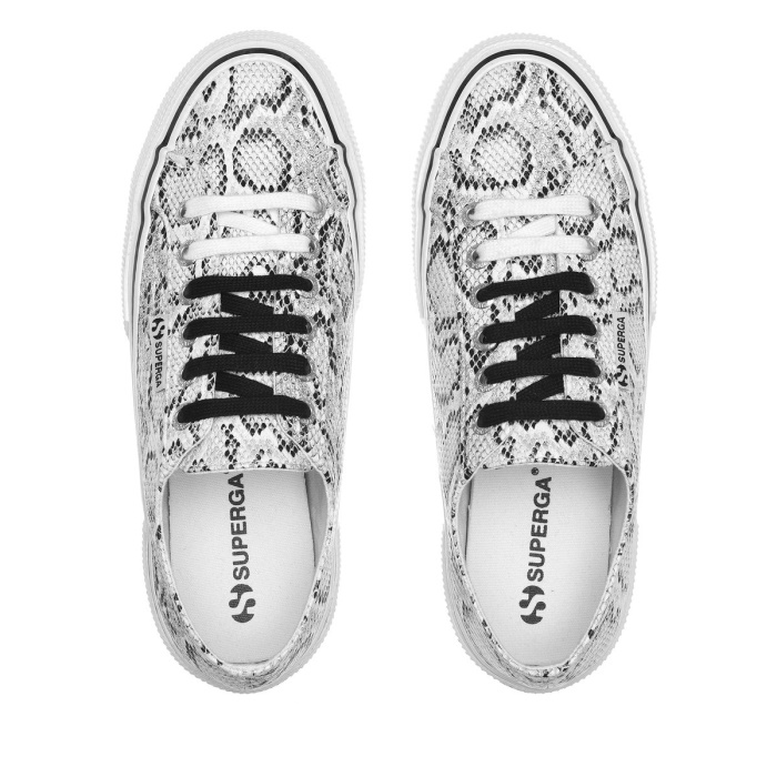 Superga 2490 Bold Snake White Black Snake