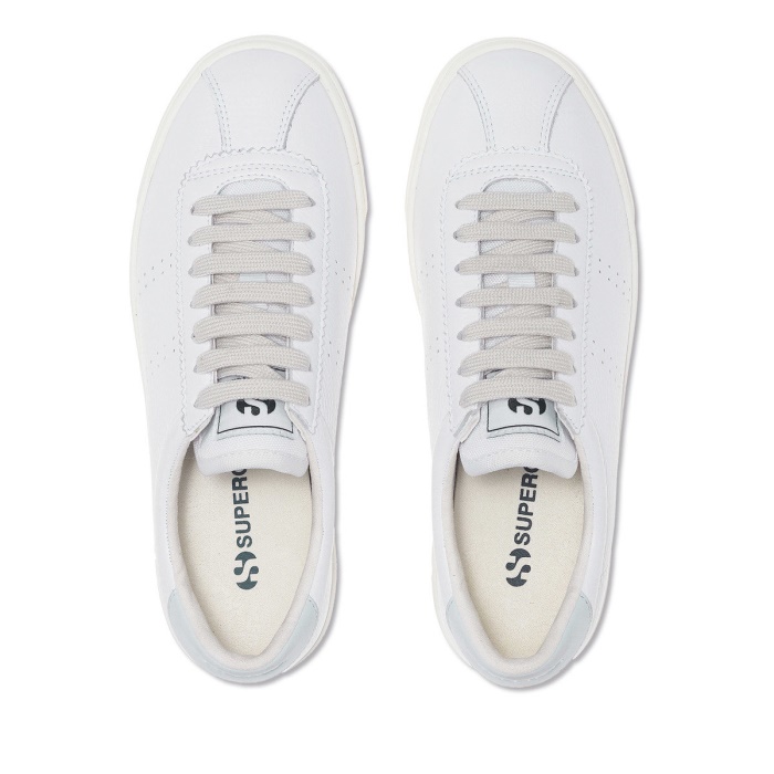 Superga 2843 Club S Comfort Leather White-Azure Lt