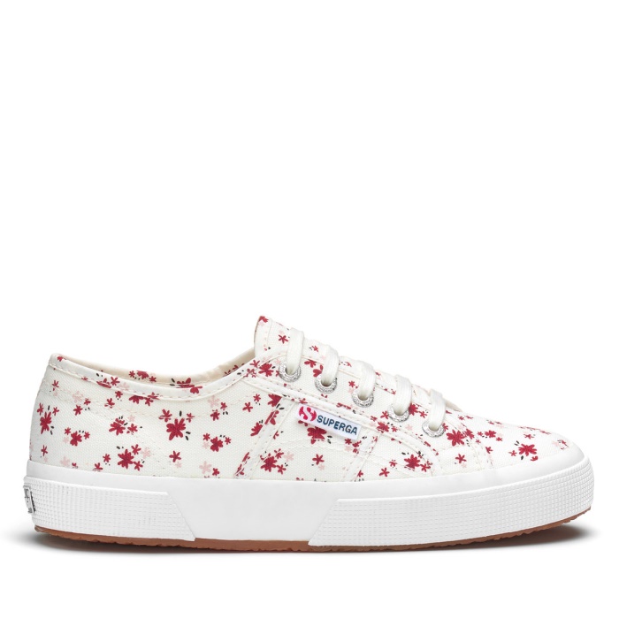 Superga 2750 Flower Print White Avorio-Red