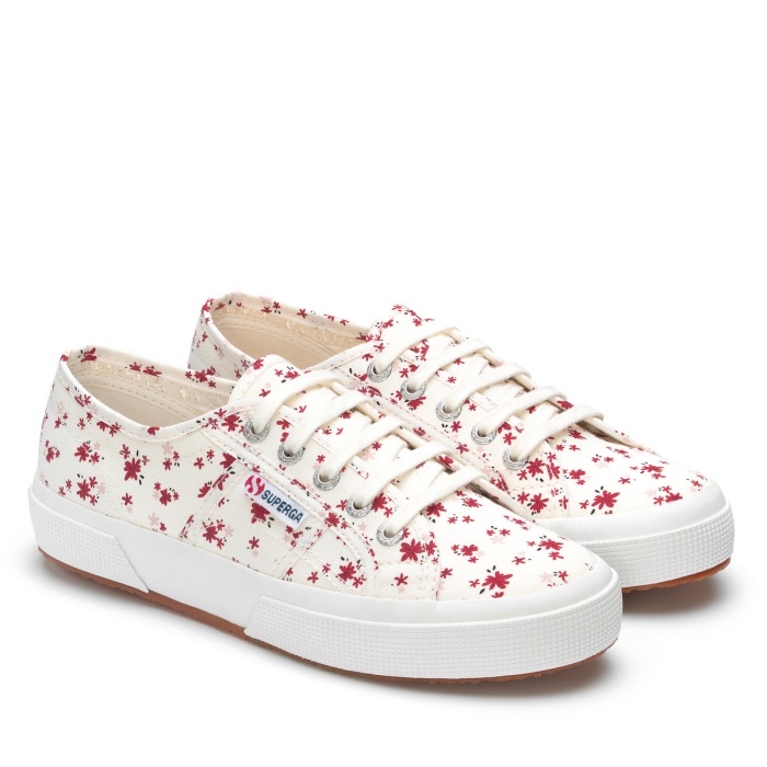 Superga 2750 Flower Print White Avorio-Red