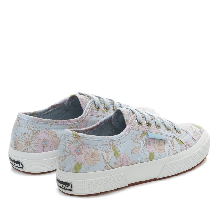 Superga 2750 Floral Print Lt Blue Pink Orange Flowers