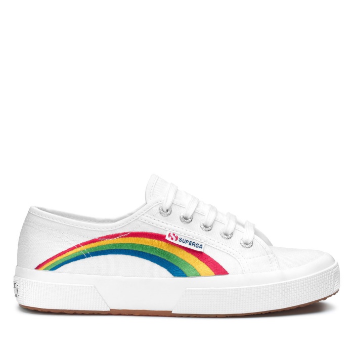 Superga 2750 Rainbow Embroidery White-Rainbow