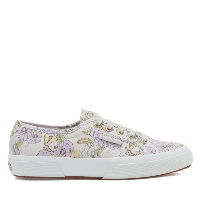 Superga 2750 Floral Print Lt Beige Lilla Lt Yellow Flowe