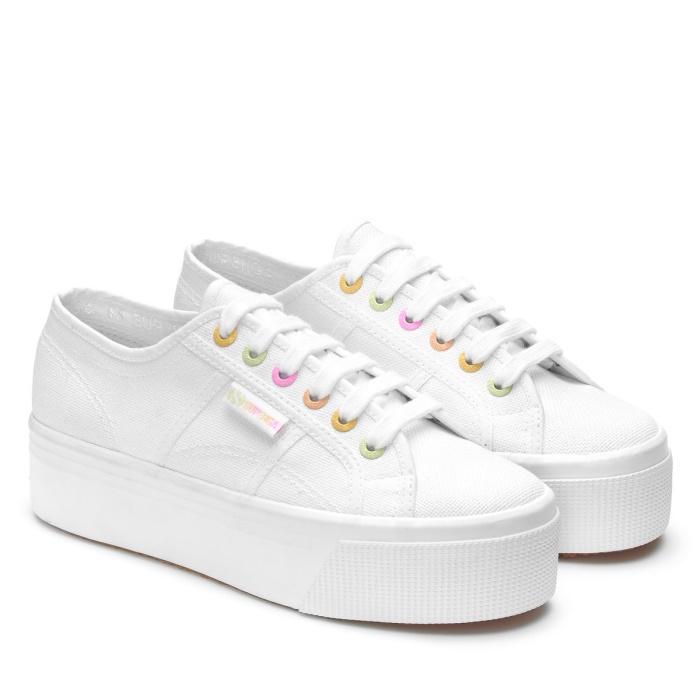 Superga 2790 Rainbow Details White-Candy Multicolor