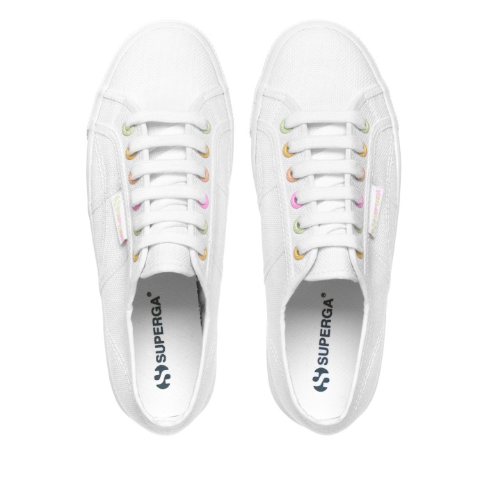 Superga 2790 Rainbow Details White-Candy Multicolor