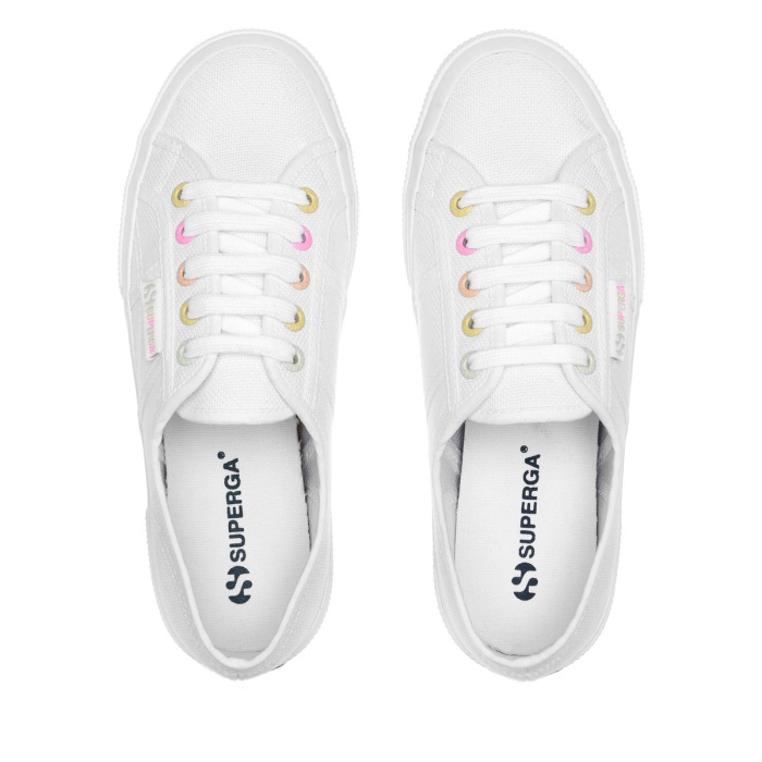 Superga 2750 Fashion Rainbow Details White-Candy Multicolor