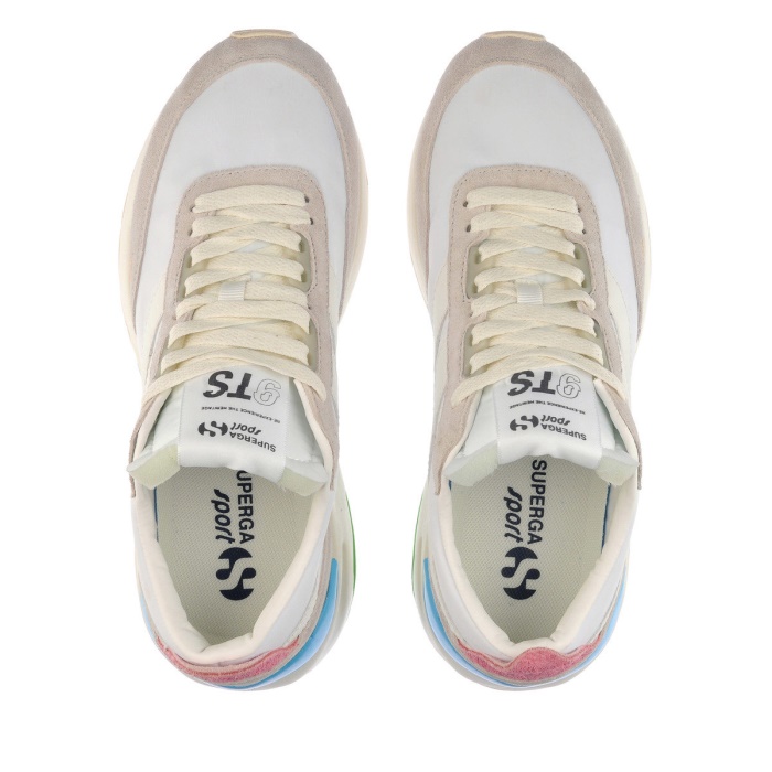Superga 4089 Training 9Ts Slim White Turquoise Sea Green