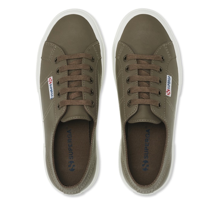 Superga 2750 Nappa Lea Fossil-Matt-F Avorio
