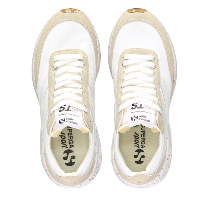 Superga 4089 Training 9Ts Slim Vegan Faux Leather Beige Lt-F Avorio