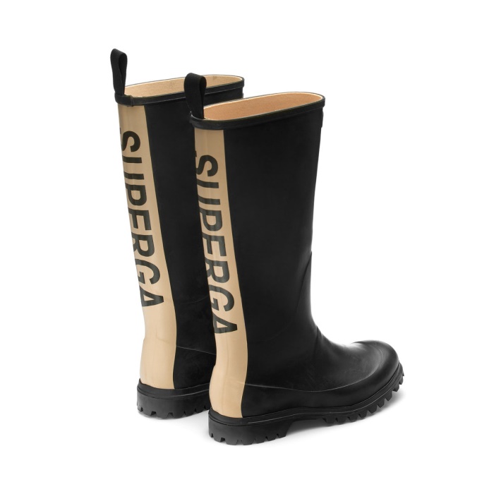 Superga 799 Rubber Boots Lettering Black