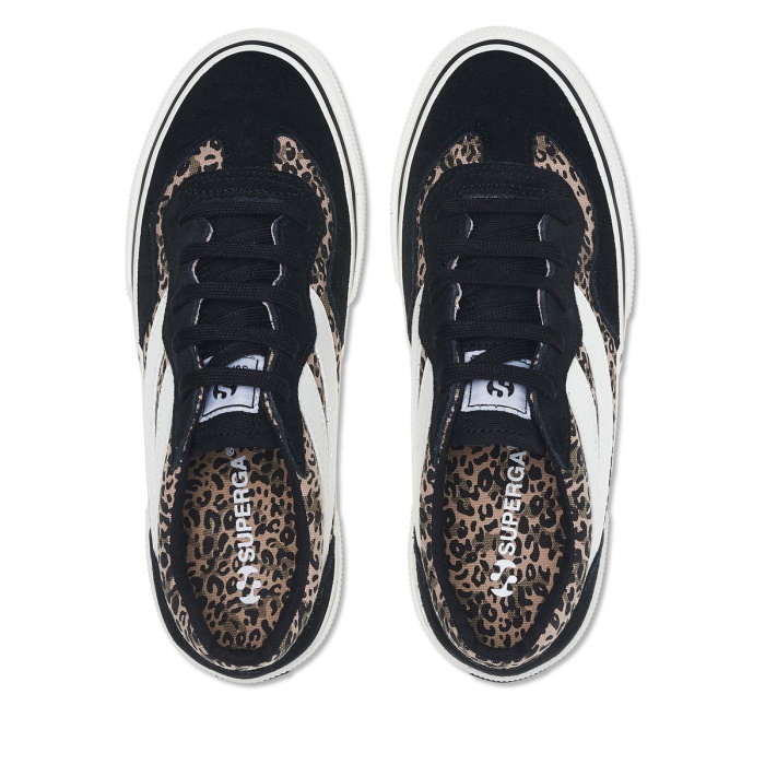 Superga 2941 Revolley Microleopard Black Micro Leopard