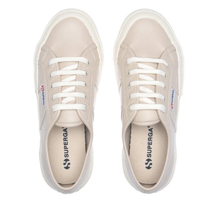 Superga 2750 Vegan Leather Beige-White Avorio