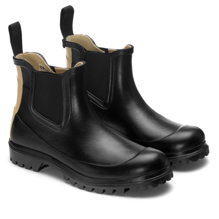 Superga 798 Rubber Boots Lettering Black