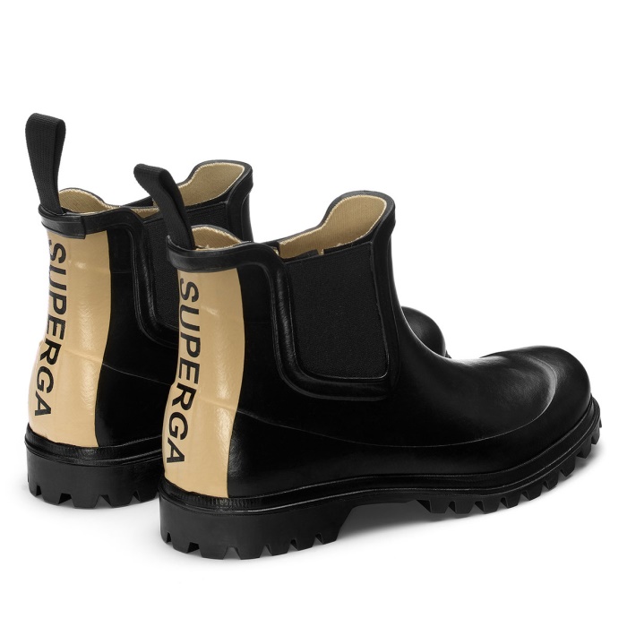 Superga 798 Rubber Boots Lettering Black