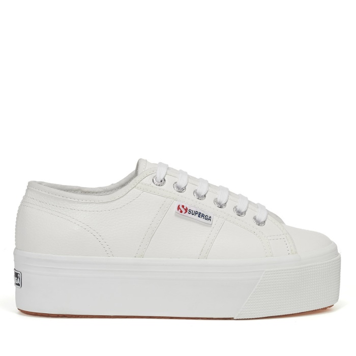 Superga 2790 Full Grain Leather White-White