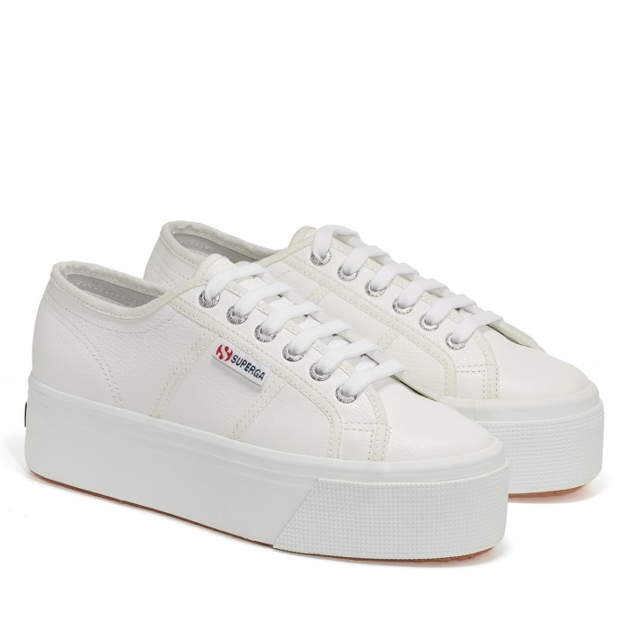 Superga 2790 Full Grain Leather White-White