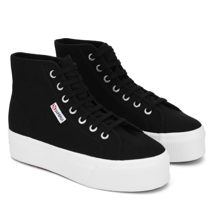 Superga 2705 High Top Black-Fwhite