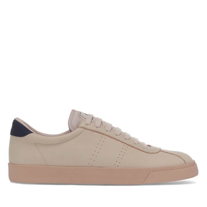 Superga 2843 Club S Prime Soft Leather Fog-Navy-F Tobacco