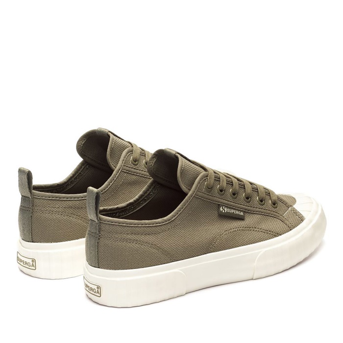 Superga 2630 Stripe Webbing Green Safari-F Avorio