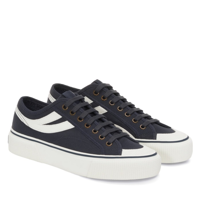 Superga 2750 Panatta 3.0 Blue Grey Dk White Avorio