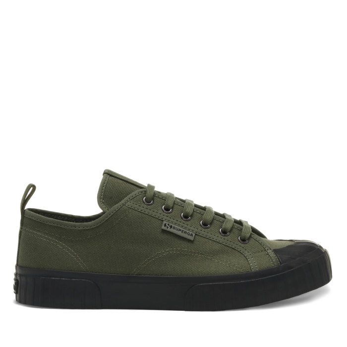 Superga 2630 Stripe Webbing Green Sherwood Black