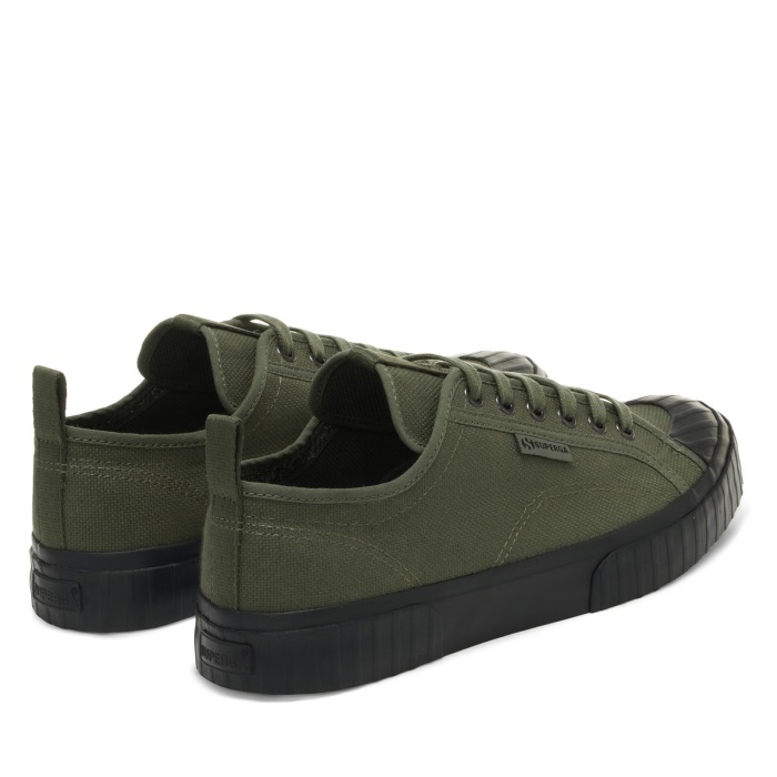 Superga 2630 Stripe Webbing Green Sherwood Black