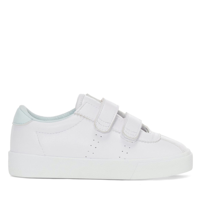 Superga 2843 Kids Club S Straps Vegan White-Azure Ice