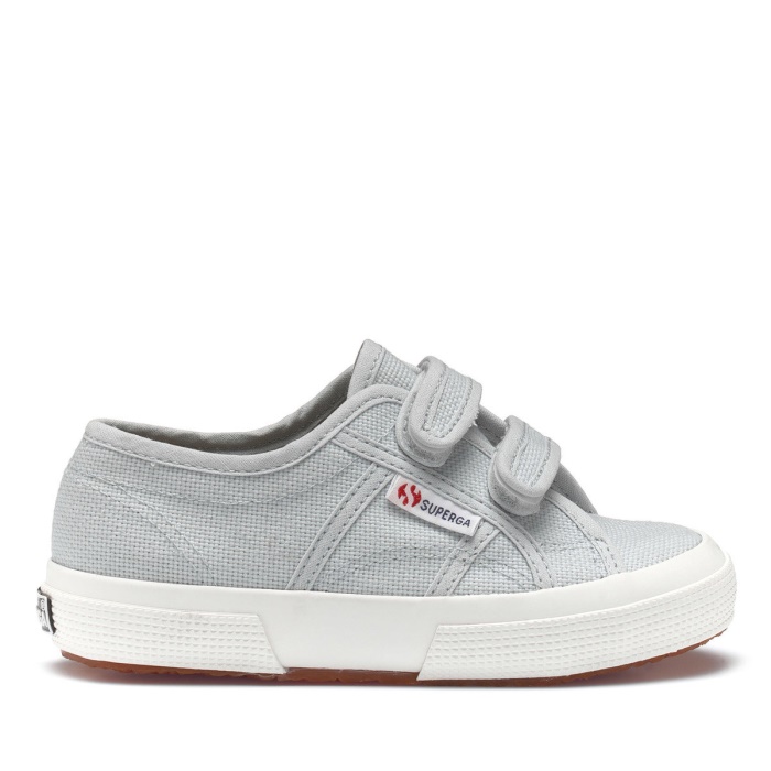 Superga 2750 Jstrap Classic Kids Grey Lilla-F Avorio